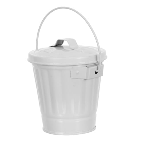 Veemoon Mini bote de basura de escritorio con tapa y asa: pequeño contenedor de almacenamiento para el hogar, la cocina, la oficina, el dormitorio infantil.