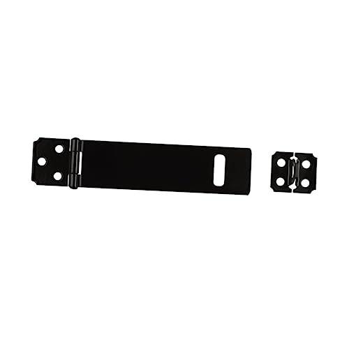 Image of 5pc Iron Padlock Hasp Door Clasp Latch for Gates Cabinets and Sheds Black Locking Concealed Screws for Enhanced Security