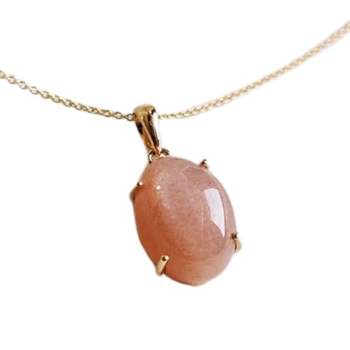 Pendentif pierre de lune pêche collier argent 925 gmpd_0328 LKBEADS