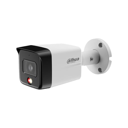 Dahua Caméra IP Smart Dual Light de 6 MP pour extérieur avec détection humaine, microphone intégré, vision nocturne IR et lumière chaude 30 m, optique fixe 2,8 mm, protection IP67, alimentation 12 V