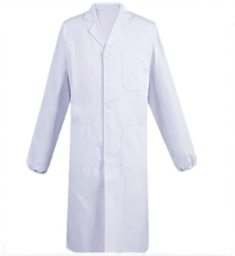 Kittel, Laborkittel, Arztkittel für Damen Herren, Unisex Weiß Mantel Baumwollkittel, Geeignet für Studenten, Wissenschaftslabor, Krankenschwester, Cosplay Cover