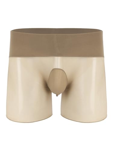 Riismen Calzoncillos De Boxeo para Hombres con Bulto Transparente Y Bolsillo Elásticos Y De Cintura Alta Bolsa Nude&Bulge Talla única
