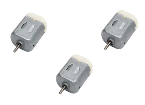 Image of ROBOWAY 3Pcs DC Mini Electric Toy Motor 3 to 6V Rectangular White Rear Cover Small Electric Motor 5000 to 10000 RPM for DIY Toys, DIY Robotics Science Projects (Pack of 3)