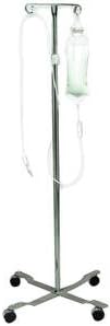 Rolling 2-Hook 4-Leg Chrome Plated IV Stand Pole Wheeled I V Poles I.V. Cart