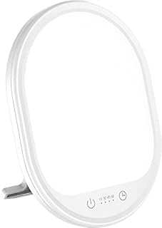 Light Therapy Lamp, UV-Free 10000 Lux Therapy Light, Touch Control with 3 Adjustable Brightness Levels and 4 Timer Function, Large Light Surface 90° Rotatable Stand, Compact Size for Home/Office Use
