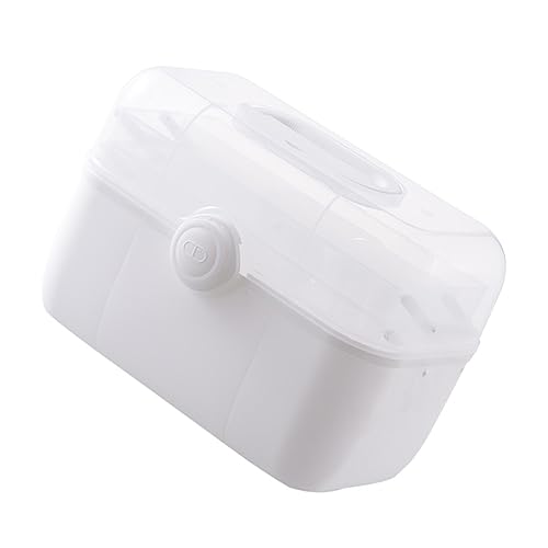 Outanaya 1個 携帯用 医療キット 袋 医療バッグ ケース 保管庫 オーガナイザー 箱 クリアコンテナビン 多機能医療キット 箱 品保管庫 Pp 白い