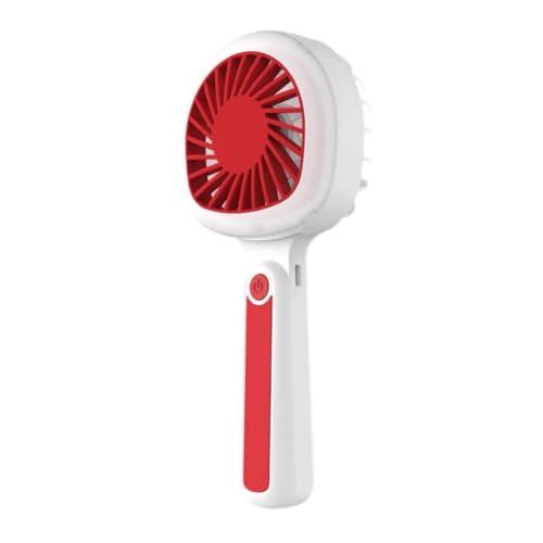 Ventilador portátil con lámpara LED en forma de raqueta recargable