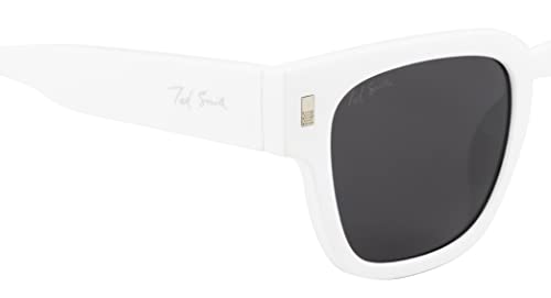 Image of Ted Smith Men's Women's UV Protection Grey Lens White Square Sunglasses