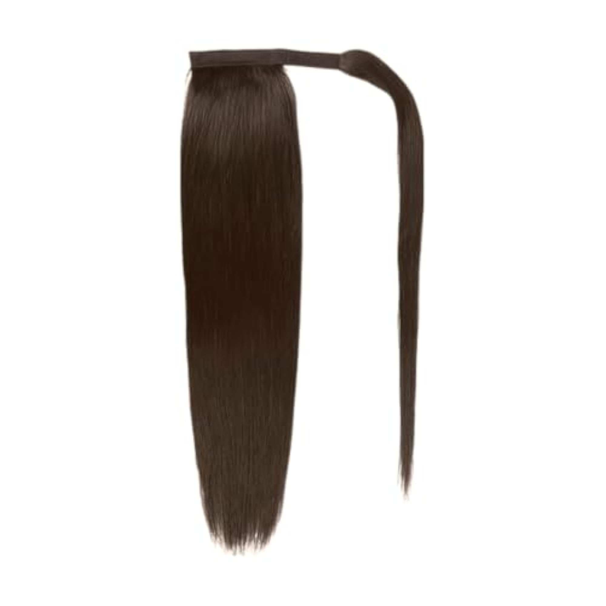 Women's 8 Inch Natural Brown Ponytail Hair Extension, Seamless Remy