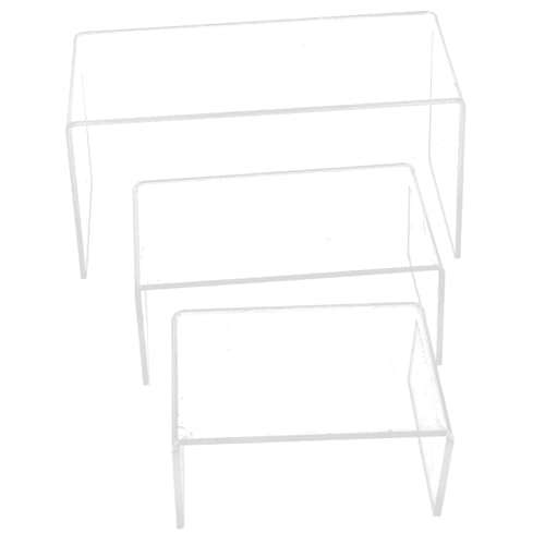 PartyKindom 3 pièces Présentoir Acrylique Transparent Organisateur Cosmétiques et Bijoux Support de Rangement Escalier et Pratique pour Affichage et Protection