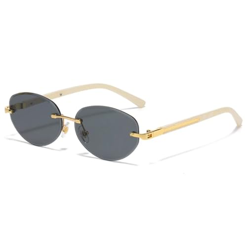 Lunettes de soleil de luxe ovales en métal au design épuré et finitions haut de gamme