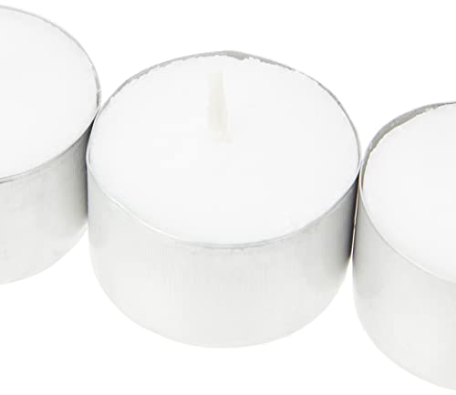 BOLSIUS 103630519700 Tealight, Paraffin Wax, White, Pack of 50 8 Hour Tealights