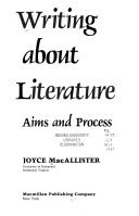 Paperback Writing About Literature: Aims and Process Book