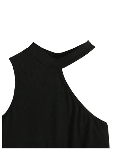 WDIRARA Girl's Printed Sleeveless Cut Out Ruffle Hem Belted A Line Swing Short Dress3