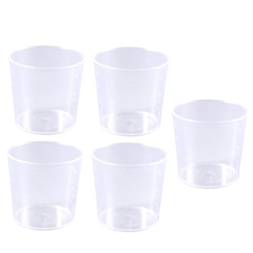 Cabilock Set of 10 Plastic Graduated Beakers 60ml Measuring Cups High-temperature Resistance for Lab Cooking