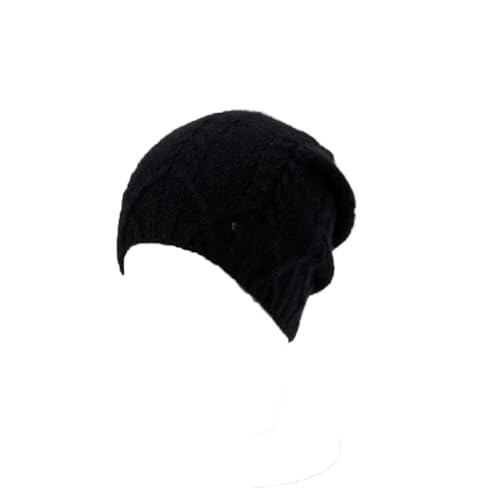 Bonnet en cachemire pour femme tricot torsadé hiver