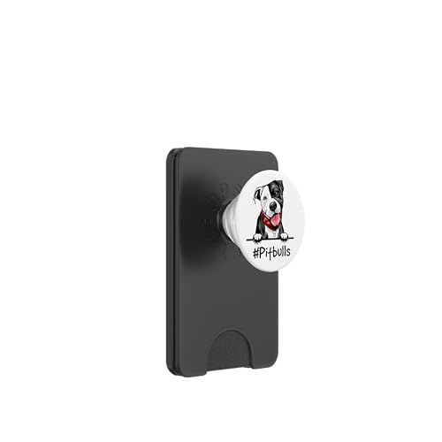 Pitbull Super Mignon Blanc et Noir PopSockets PopWallet pour MagSafe