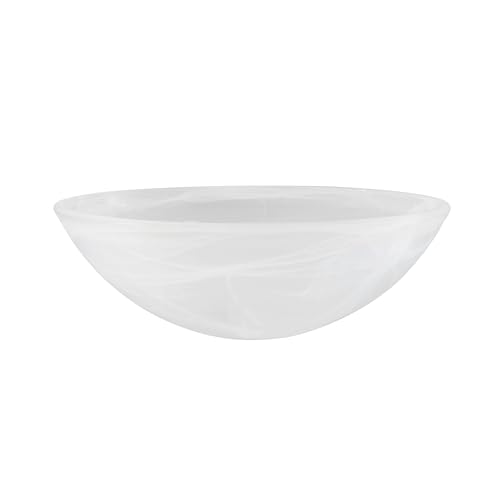 Aspen Creative 23514-11 Alabaster Replacement Glass Shade for Medium Base Socket Torchiere Lamp Swag Lamp Pendant and Island Fixture. 9-7/8 Diameter x 3-3/8 Height.