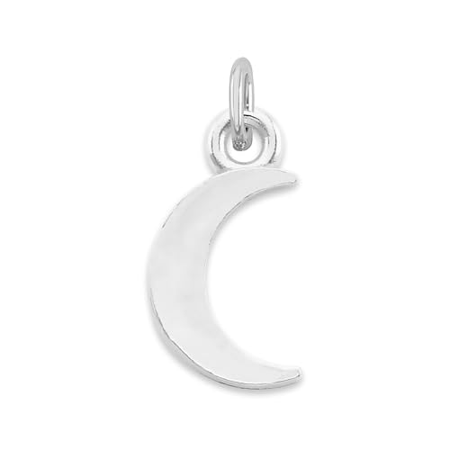 925 Sterling SIlver Cresent Moon Microcharm, Mini Cute Charm Celestial Astrology Jewelry with Clasp