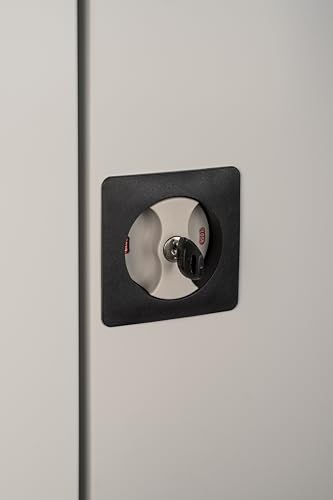 Miniatura 8 de Sigma Armario De Oficina, Armario Archivador Con Cierre De Seguridad Y Llave, Metalico, Con 2 Puertas, 4 Estantes Metálicos Regulables Para Almacenaje, Asas Intercambiables, Gris