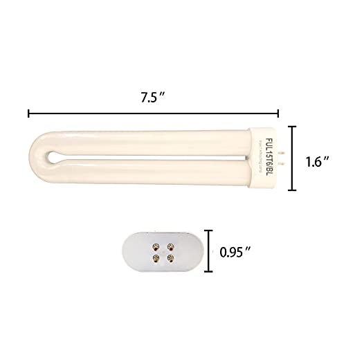 2 Pack Ful15W Bl (Bf-35) Fluorescent Black Light Bulb Replacement Compatible Flowtron Bk-15D,Hemiua Zap T6 Pro,Blackflag Bb-15Wht,Stinger U/V15, Fp15, Tz15, U Shaped Twin Tube Bulb For T6 T8 T9 #TOP1