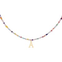 Collar de Cuentas de Colores con Inicial, Collares de Verano