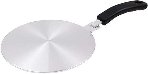 Heat Diffuser Plate 20 cm Induction Adaptor with High Temperature Coating and Removable Insulating Handle Induction/Gas Relay Disc Does Not Change Colour After Use