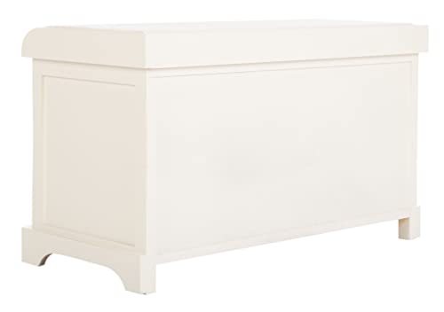 Image of SAFAVIEH Freddy Wood Storage Bench, 33 inch Farmhouse Vintage White AMH5736D