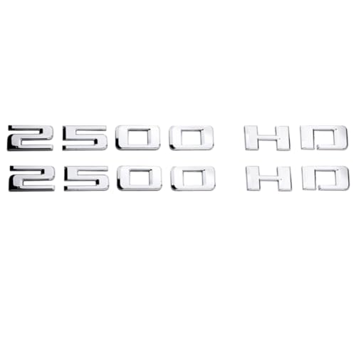 Image of 2X 2500 HD Chrome Silver Badge Emblem - Set of 2 Replacement Emblems for Silverado Sierra 2020 to 2026