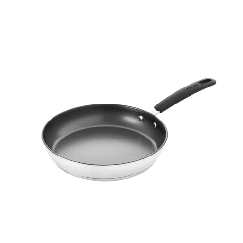 ProCook Gourmet Stainless Steel Frying Pan - 24cm, Durable Non Stick Saute Skillet - Black, Induction Safe Cookware
