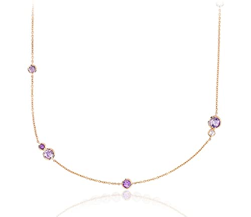 Collier pierres précieuses avec finition cadre plaqué rose haute qualité