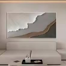 ZHUOYA 3D Ocean Waves Art Painting on Canvas Painting Party Textured Wall Art Wabi-Sabi Wall Art Living Room Fashion Room Decor(80x120cm/Inner Frame)