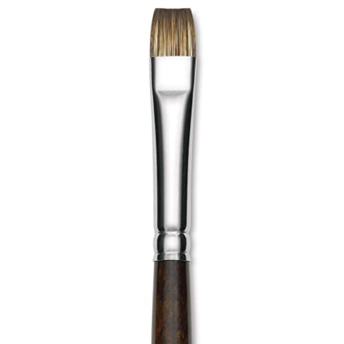 Silver Brush Limited 26238 Monza Short Bright Brush for Oil & Acrylics Paintings, Size 8, Long Handle