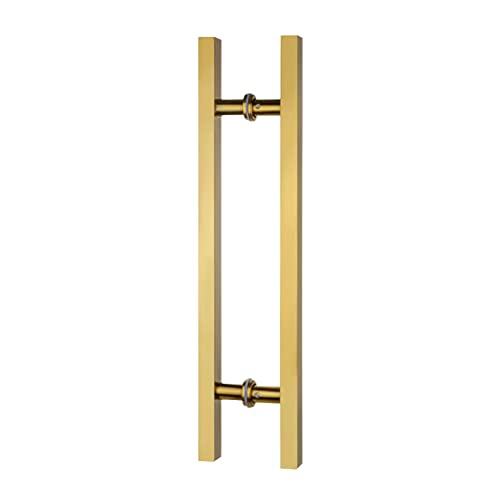 Poignée porte rectangulaire élégante verre dorée 150 push-pull