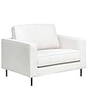 Beliani Klassischer Sessel Stoff cremeweiß mit Armlehnen Sitzkissen Metallbeinen Savalen