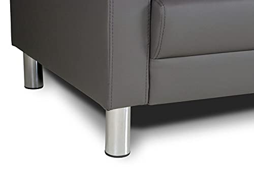 SAMIRA Divano 2 Posti in Ecopelle Grigio Scuro