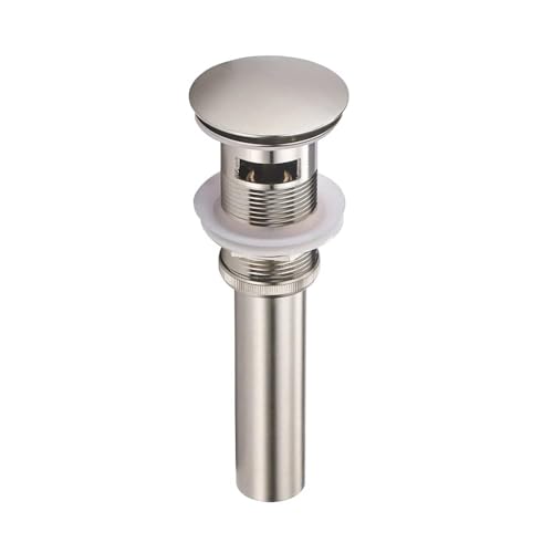 Yodel Faucet Bathroom Sink Drain Stopper Pop up Drain with Overflow for Vessel Sink Lavatory Vanity,Brushed Nickel,YDPOP-3