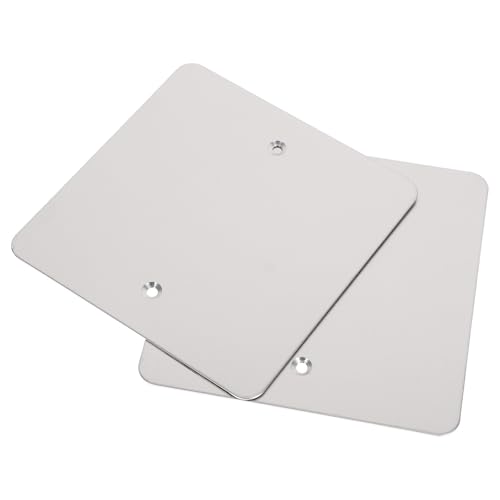 JUMPLAWN 2 Piezas de Tapa Ciega para Enchufes de Pared de Acero Inoxidable Plata, Fácil de Instalar y Resistente al Fuego, Adecuado para Aplicaciones de Cableado y Cajas de Ventilador
