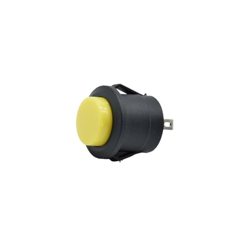 Interruptor pulsador de reinicio de 16mm redondo amarillo de 6A y 125V pack de 3 unidades