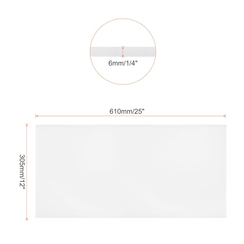 Image of 12 x 24 Inch UHMW Polyethylene Sheets, 1 /4 Inch Thick Ultra High Molecular Weight White Plastic Sheet [for Home, Industrial]