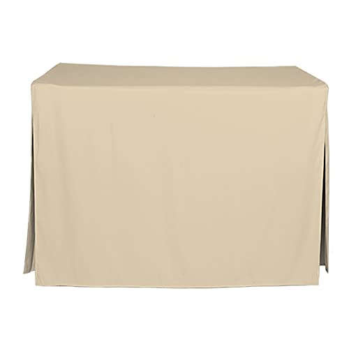 Tablevogue 1C42128 Event Linens Washable Microfiber 4-Foot Fitted Tablecloth Cover For Rectangular Buffet Table Parties Holiday Dinner, 4-Foot, Beige #TOP4