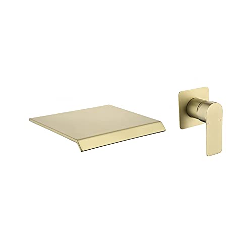 Robinet de salle de bain cascade doré brossé pour sublimer votre meuble vasque mural