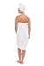 TexereSilk Women's Towel Wrap - Rayon Cotton Blend Spa Wrap Set (The Waterfall, Natural White, Small/Medium)