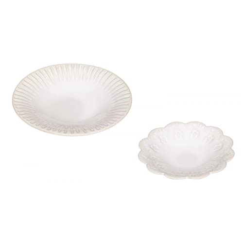 Hogar y Mas Bandeja VACIABOLSILLOS CERÁMICA Blanca Set 2