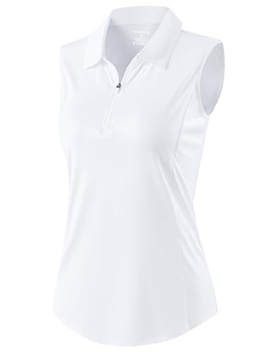 G Gradual Women's Golf Shirts Lightweight 1/4 Zip Collared Tank Top Sleeveless Polo Shirts for Tennis Pickleball Casual