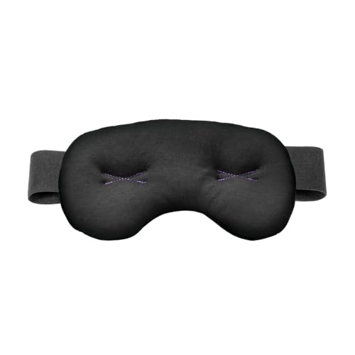 Brownmed Eye Pillow Compression Eye Mask, Cooling, Universal Fit, Black | Breathable Cotton Compression Eye Mask for Headache and Sinus Pressure Relief, Soothes Strain, Washable and Reusable