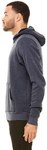 Bella Canvas Unisex Poly-Cotton Fleece Pullover Hoodie - Heather Navy - L - (Style # 3719 - Original Label) - Image 4