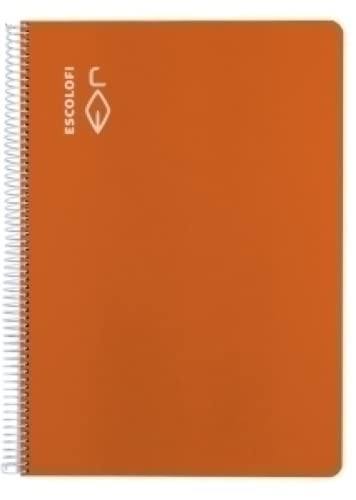 BLOCK ESCOLOFI tapa DURA A4 80h CUADRIC.4x4 70g C/MARGEN NARANJA. 5 UNIDADES