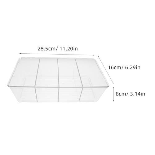 Boîte de rangement transparente 4 compartiments avec bac amovible pour placard