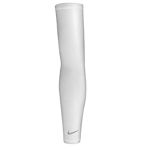 NIKE Unisex's Lightweight Running Sleeve, White/Silver, Large-XLarge